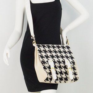 MESSENGER BAG HOUNDSTOOTH FABRIC